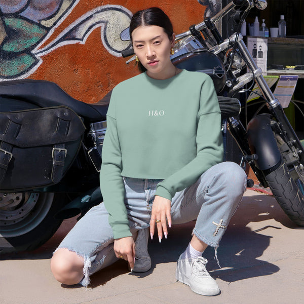 High and Out Cropped Fleece Sweatshirt