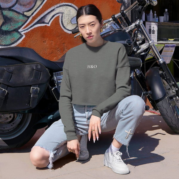 High and Out Cropped Fleece Sweatshirt