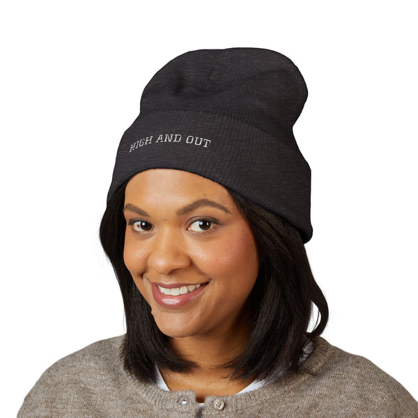 High and Out Minimal Knit Beanie