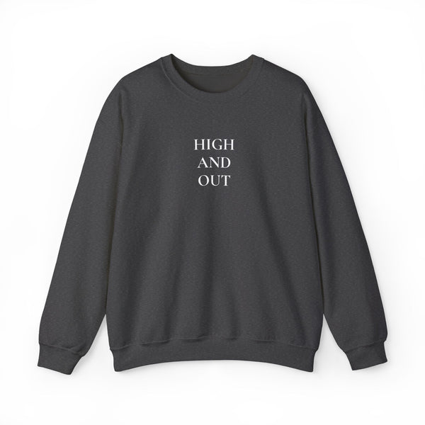 High and Out Stacked Logo Crewneck