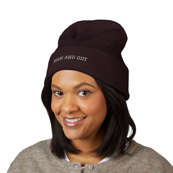 High and Out Minimal Knit Beanie