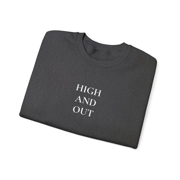 High and Out Stacked Logo Crewneck